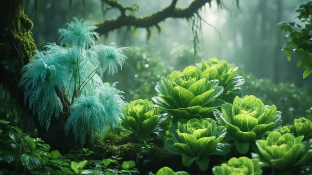 Natural Background Featuring Azolla and Water Lettuce