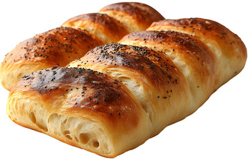 Golden Brown Baked Bread Poppy Seeds Closeup Food Photography