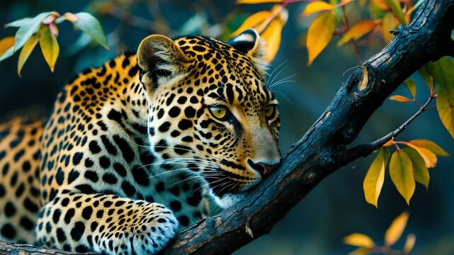 A leopard uses a branch to scratch.