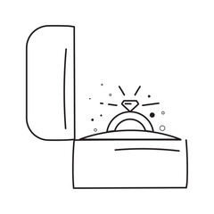 Engagement ring box. Vector
