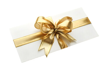 Elegant Gold Bow on White Gift Envelope Surprise Gift Luxury Present