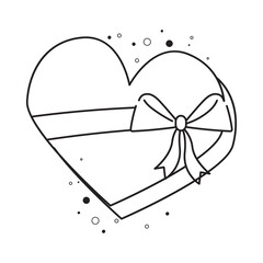 Heart shaped gift box. Vector
