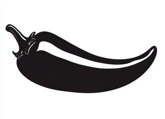 A line art illustration template featuring a black and white hot chili pepper icon or logo