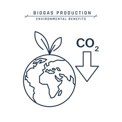 Environmental benefits icon, CO2 reduction