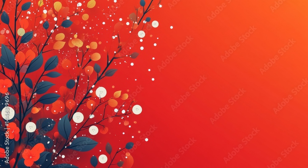 Poster tropical leaves on a colorful summer background serve as a template for a horizontal layout banner, 