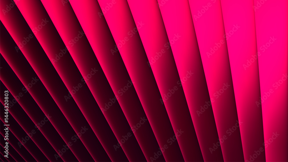 Poster deep pink background with abstract glowing diagonal layered dynamic lines. vibrant geometric design 