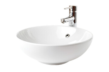 Fototapeta premium Sleek White Vessel Sink Modern Bathroom Design Clean Minimalist Style