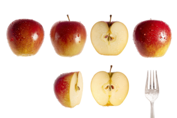 Low-angle red apple glowing with appetizing gloss