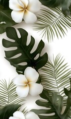 Obraz premium Floral harmony: tropical leaf, exotic pattern, bold composition, geometric bloom, vivid artwork, decorative design, modern foliage, lush aesthetic, abstract illustration, striking style.