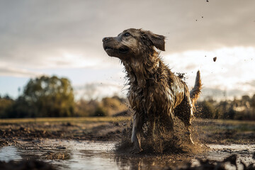 muddy paws and happy tail