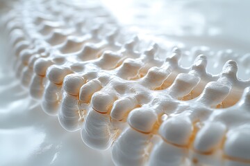 **Realistic Depiction Of The Vertebral Column With Intervertebral Discs And Spinal Cord Tracing Through Cervical, Thoracic, And Lumbar Regions. Clean White Background, Ideal For Chiropractic Ads, Neur