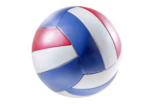 Red white and blue volleyball ready for the game exciting sports