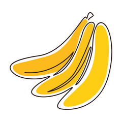 Banana bunch cartoon icon. Vector