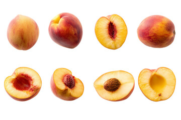 Side peach isolated, no background, soft fuzz