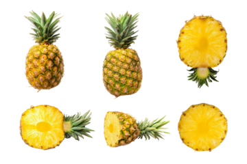 Top-down pineapple crown pattern, no background