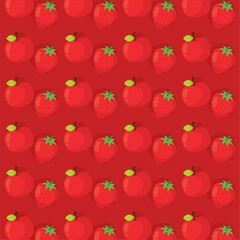 Red fruit repeat layout. Vector