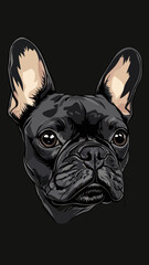 Stylish French Bulldog Vector Illustration for T-Shirt Designs in Minimalist Style