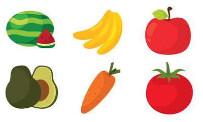 Tropical healthy icons. Vector