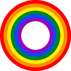 Minimalist LGBT flag circular ring design
