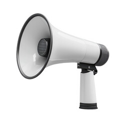 White megaphone isolated object on transparent background
