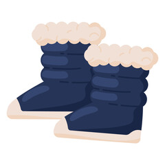 Warm winter snow boots.Vector