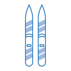 Ski blue equipment icon. Vector