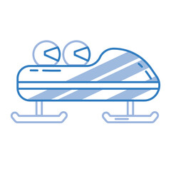 Bobsled racing winter icon. Vector