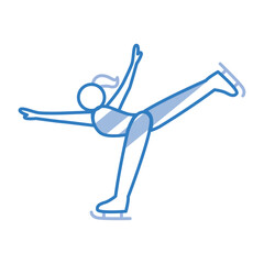 Figure skating pose icon. Vector