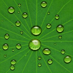 green leaf with water drops