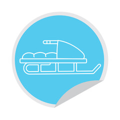 Snowmobile winter vehicle. Vector