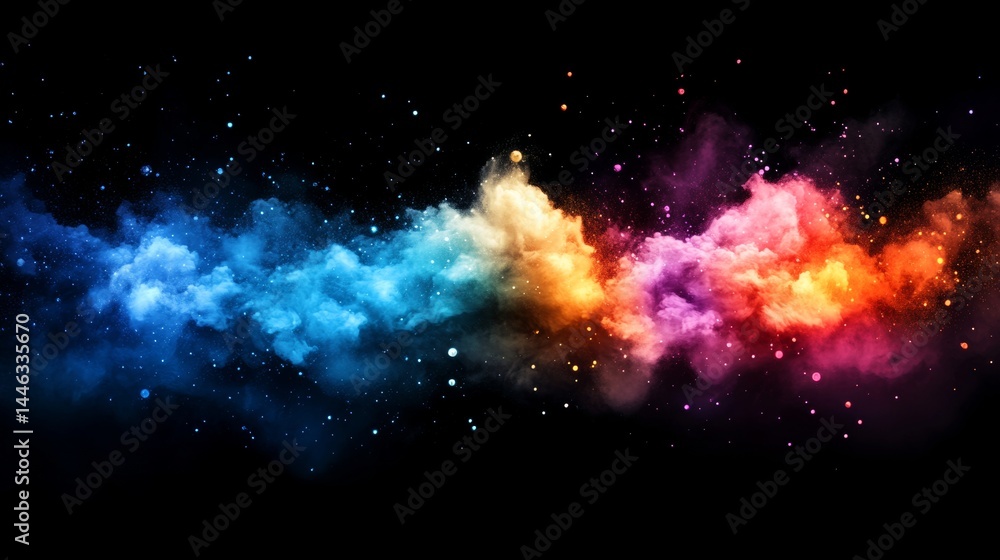 Aufkleber spectral current is an illustration featuring abstract shimmering particle streams flowing with spec