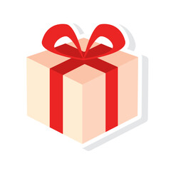 Romantic wrapped gift. Vector