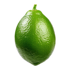 Fresh lime isolated on transparent background. Natural green lemon.