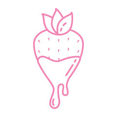 Chocolate dipped strawberry. Vector