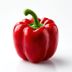 Red bell pepper close up studio shot on white background