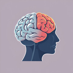 Obraz premium alzheimer disease, incoordination function brain, decrease in mental human ability color block style icon