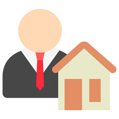 Broker Agent mini illustration flat color icon, use for trade wars, economy, business, finance, economic competition, UI, UX kit, app and web development, digital or print.