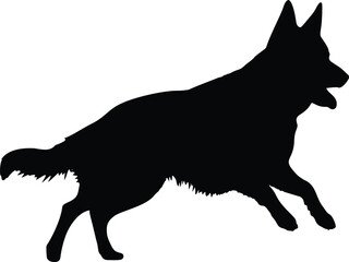 German Shepherd Running Silhouette Illustration