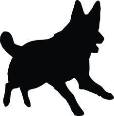 German Shepherd Running Silhouette Illustration