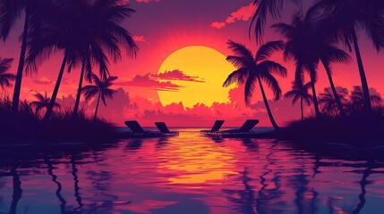 Silhouette palm trees sunset glow images