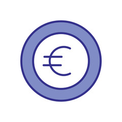 Euro Search icon vector stock illustration