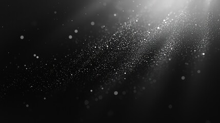 Obraz premium Abstract Dark Background with Glimmering Particles and Light Rays