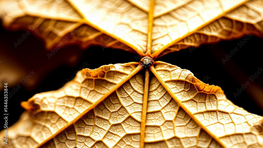 Poster close group autumn leaves leaves arranged way form star like shape leaf having unique pattern veins 