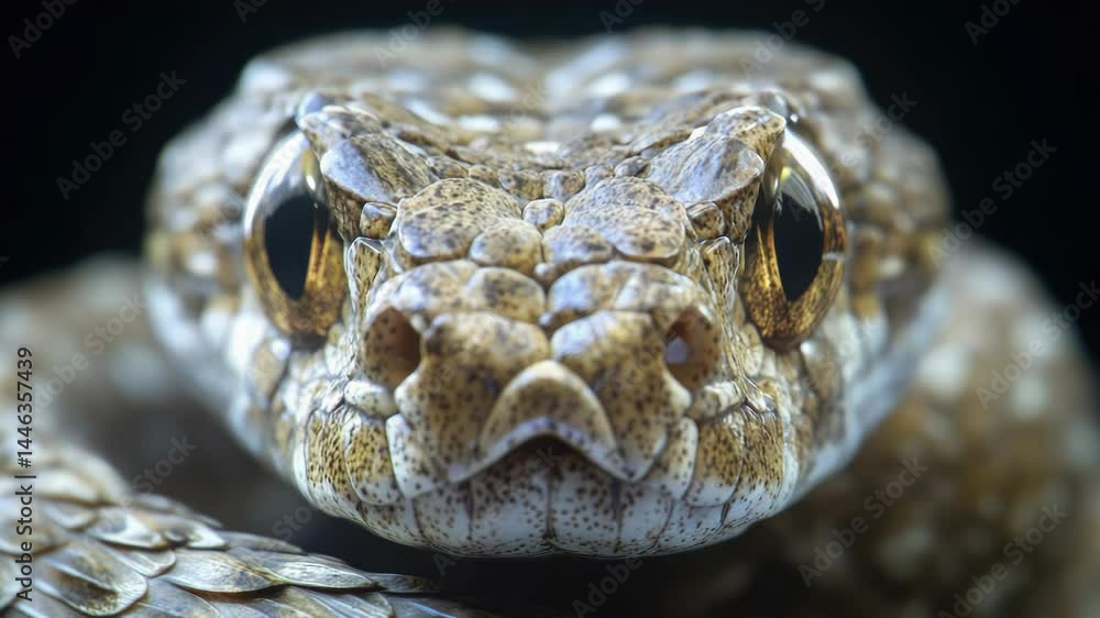 Poster a close-up image of a snake's head, suitable for wildlife or reptile-themed projects
