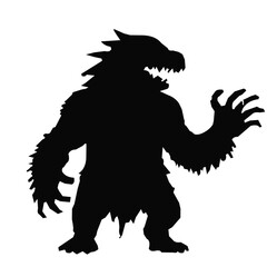Monster Silhouette Black Abstract Illustration