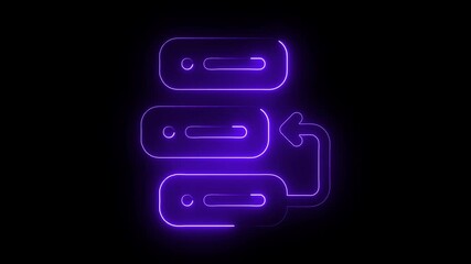 Glowing neon prioritize icon isolated on black background. HD Video motion graphic animation