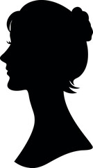 Silhouette of Female head Profile icon.