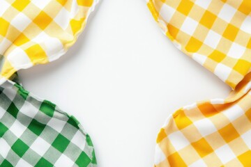 Yellow and green checkered fabric