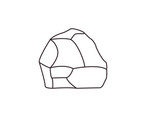 stone rock vector illustration emoji symbol sign icon flat design