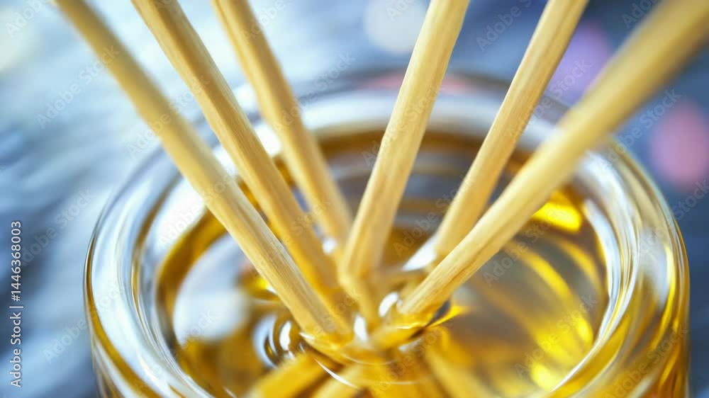 Aufkleber A close-up view of a glass jar filled with sticks, ideal for use as a decorative element or to add a natural touch to a scene